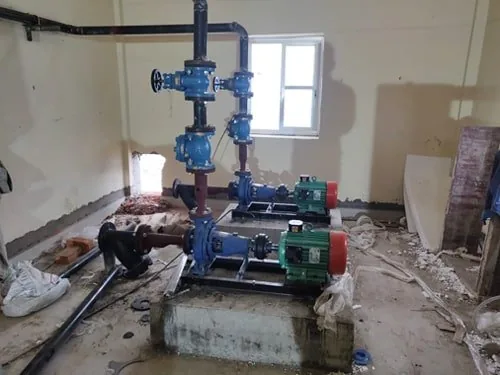 Pumping & chlorination, Varanasi, Uttar Pradesh: pump set and delivery manifold