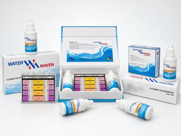 Water Maven fluoride colorimetric test kit, close view